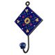 Navy Blue Wheel Flower Ceramic Tile Hook